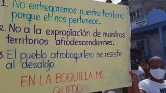 Protesta en La Boquilla por anulación del título colectivo.
